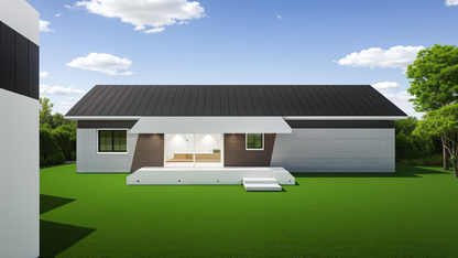 3 bed gable roof with gable deck single story home - 1500sqft - Structural plans included!